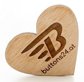 Bio Herz-Button aus Holz