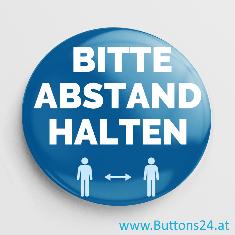 Bitte Abstand halten keep distance Buttons