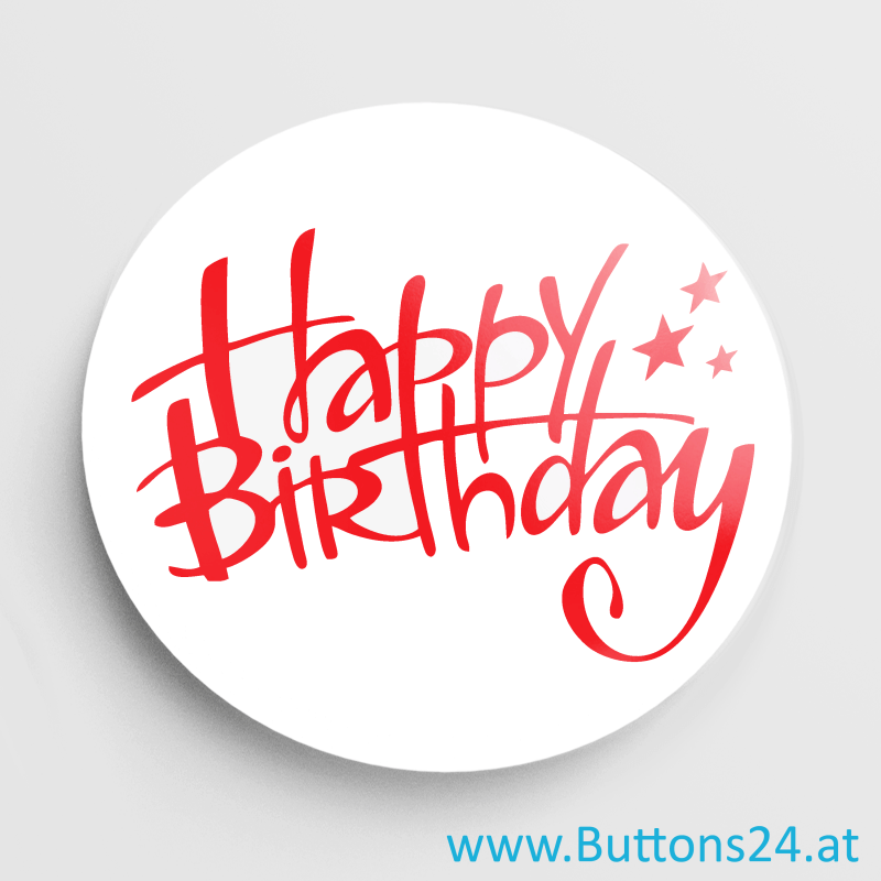 Happy Birthday Buttons mit Sternen
