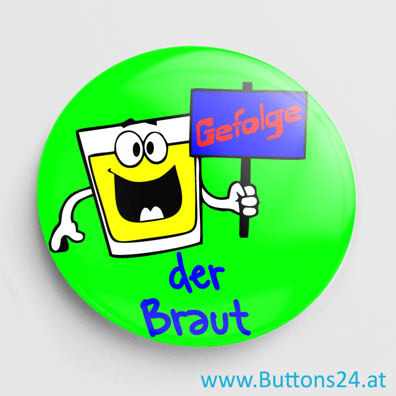 Braut Gefolge Buttons Anstecker JGA Poltern