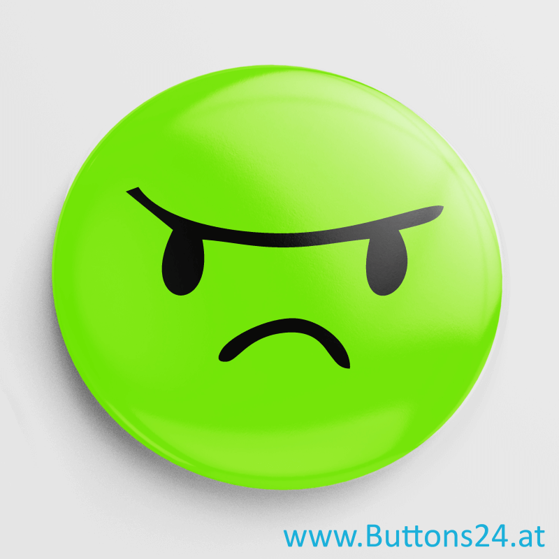 Zorniger böser Smiley-Button in Grün