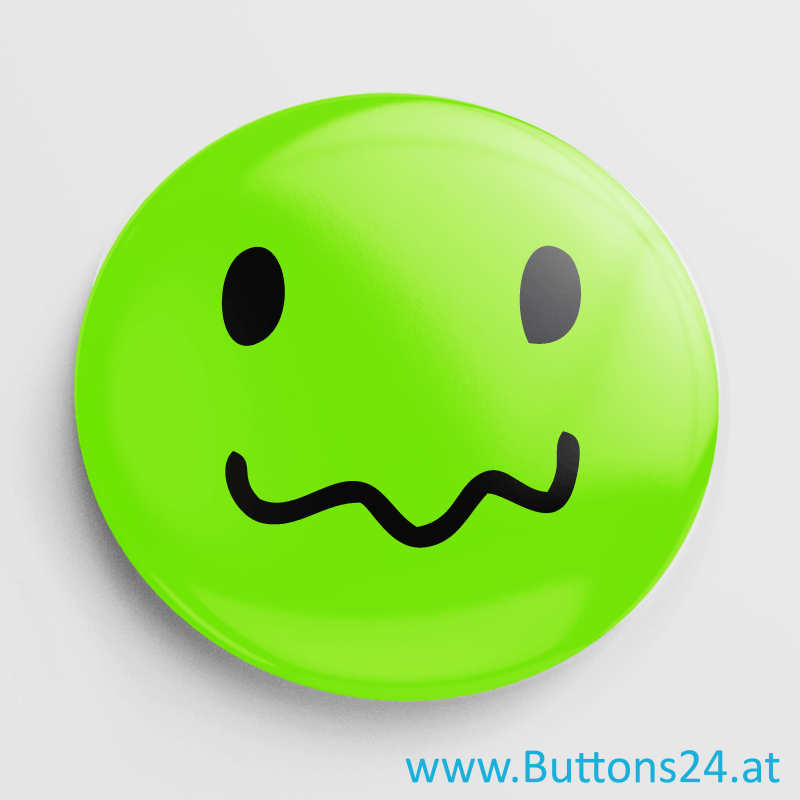 Smiley Button ordern - Grün grummelig