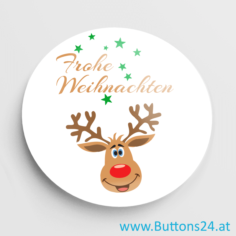Weihnachtsbuttons Rentier