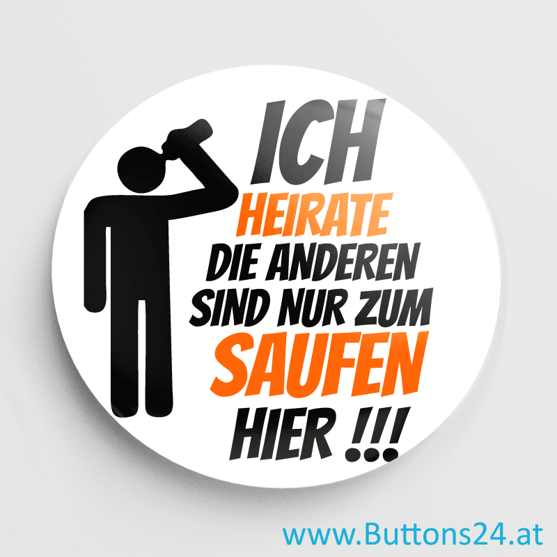 Ich Heirate JGA Polter Anstecker Buttons kaufen