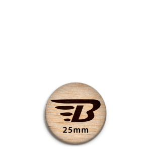 Holzbuttons / Anstecker aus Holz 25mm Rund